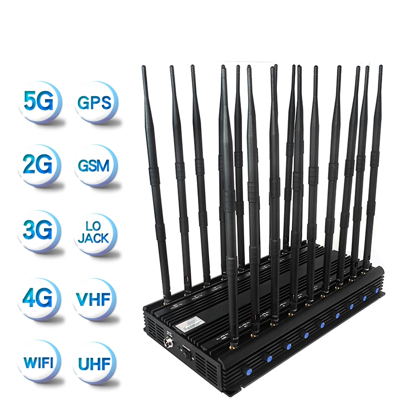 18 Channel Mobile Cell Phone WiFi VHF UHF Lojack Signal Jammer
